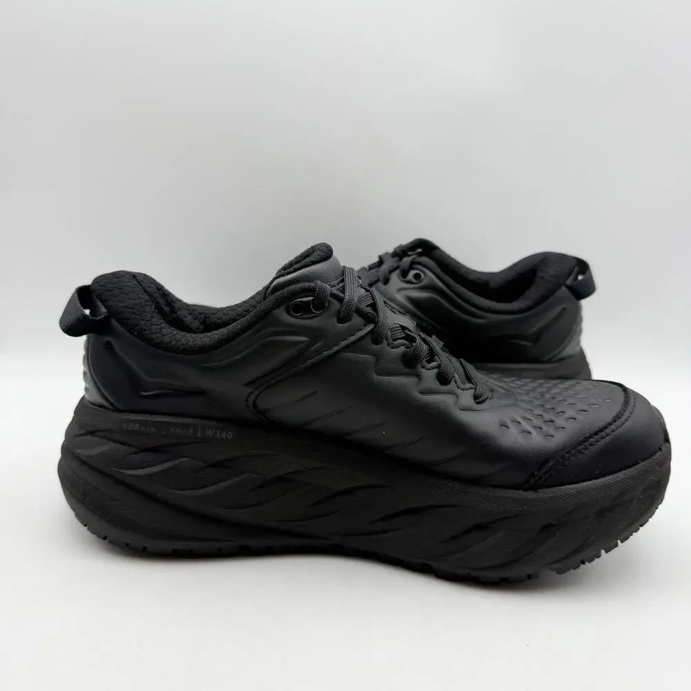 Hoka Womens Bondi Slip Resistant Work Shoes US 6.5 M Black Soft Toe EUC